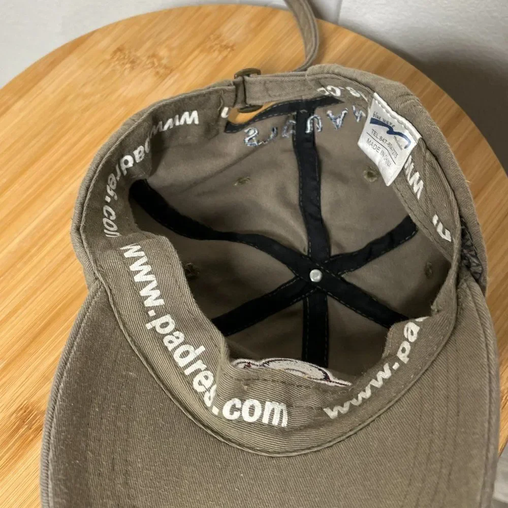 Vintage San Diego Padres Hat Mens Green 2001 Baseball Cap Blue Wave